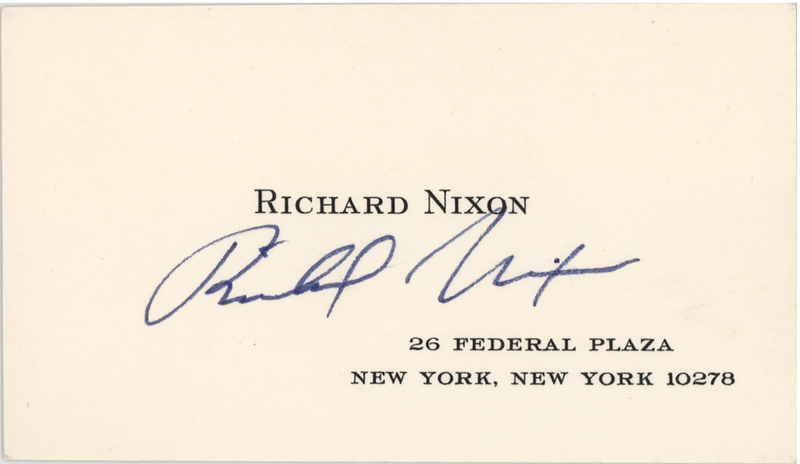 Lot 165 Richard Nixon Signed Business Card