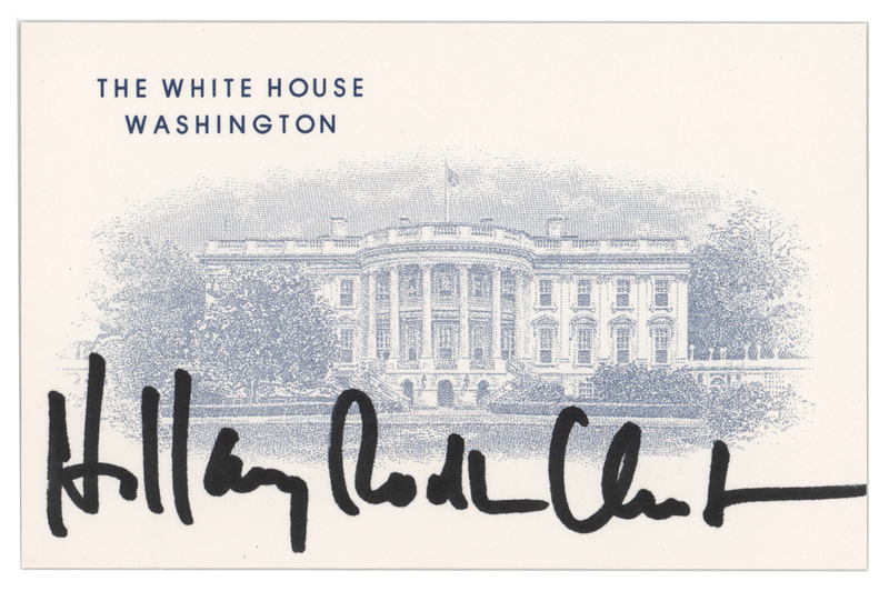 Lot 86 Hillary Clinton Signed White House Card
