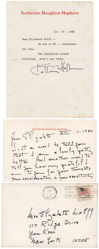 Lot 873 Katharine Hepburn (2) Signed Letters - Dated to the Filming of On Golden Pond