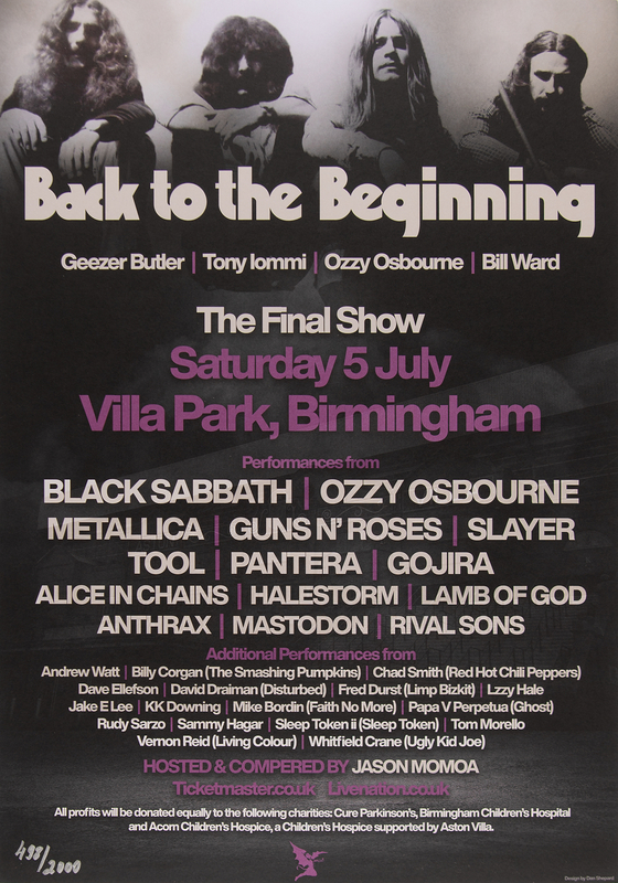 Lot 744 [Black Sabbath] Back to the Beginning Poster (Ltd. Ed. #438/2000) - Ozzy Osbourne's Last Show