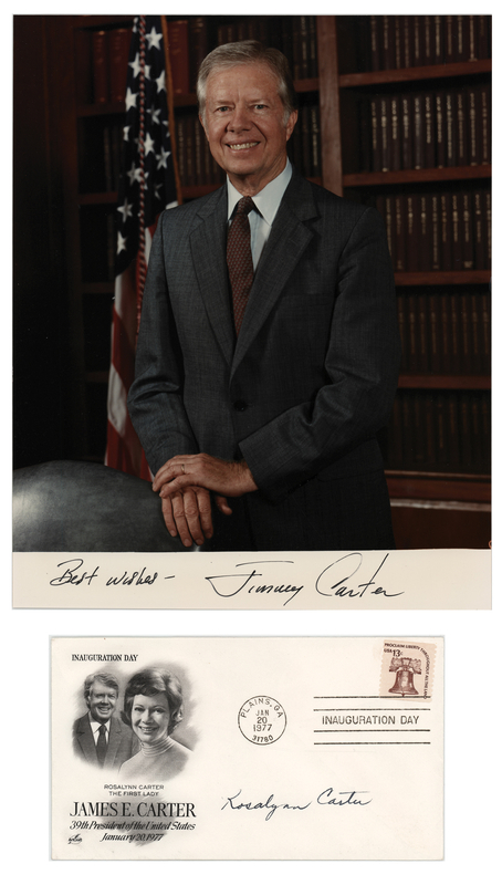Lot 76 Jimmy and Rosalynn Carter (2) Signed Items