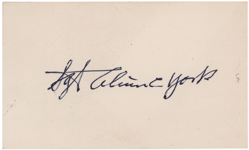 Lot 491 Sgt. Alvin C. York Signature