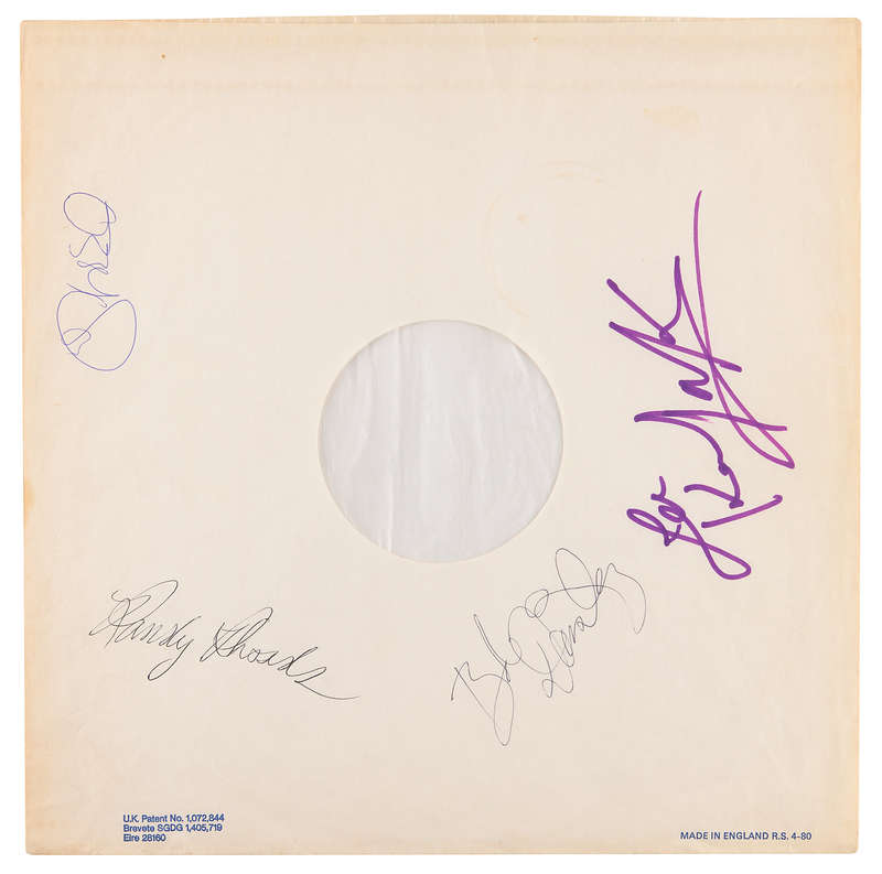 Lot 745 Blizzard of Ozz Signed Inner Album Sleeve