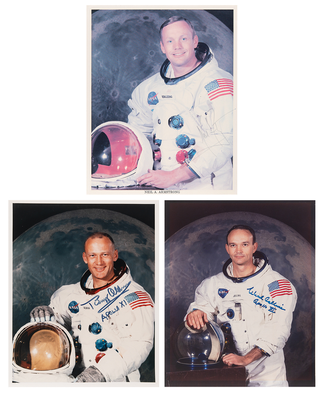 Lot 504 Apollo 11 (3) Signed Photographs