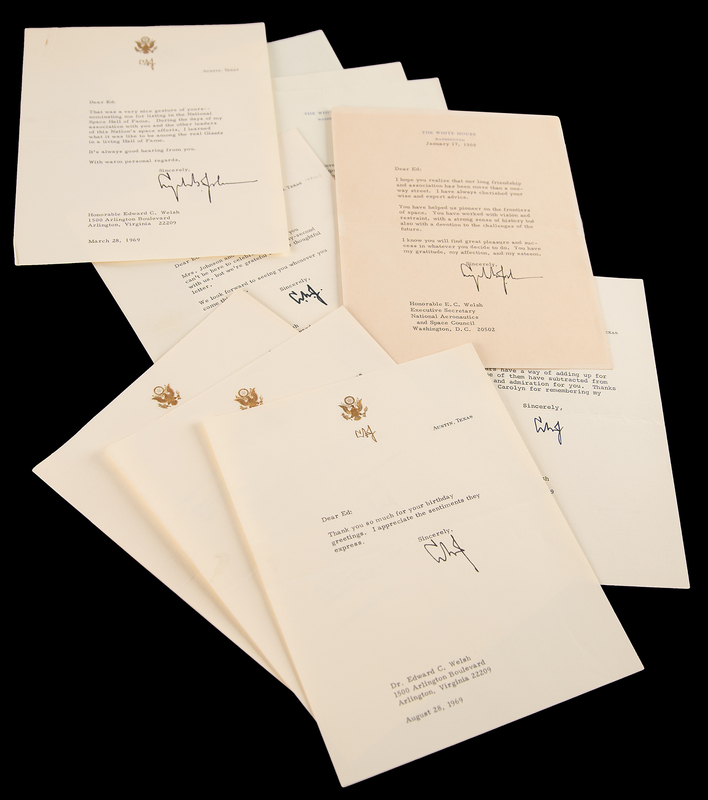 Lot 51 Lyndon B. Johnson (13) Typed Letters Signed to the Executive Secretary of the National Aeronautics and Space Council: 