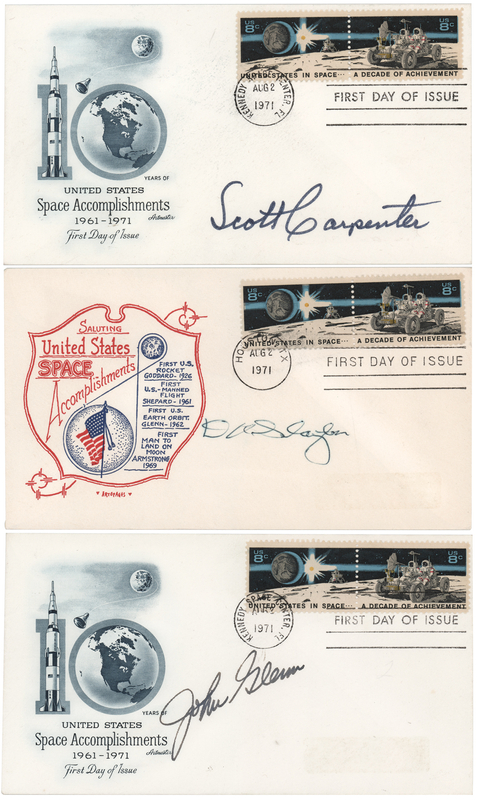 Lot 557 Mercury Astronauts (3) Signed First Day Covers