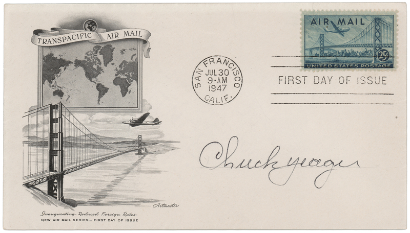 Lot 501 Chuck Yeager Signed First Day Cover