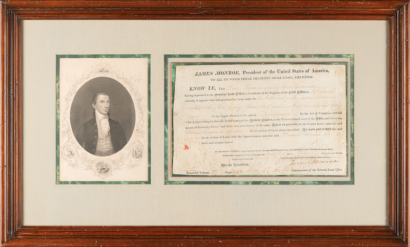 Lot 161 James Monroe Document Signed as President
