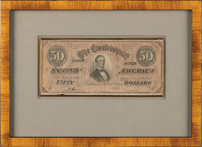 Lot 469 Confederate Currency 50-Dollar Banknote (1864)