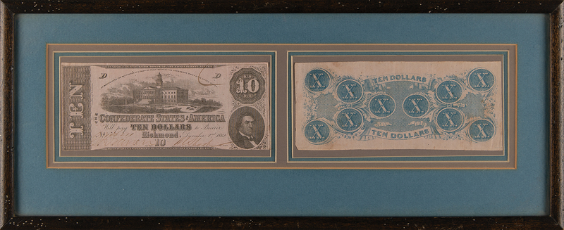 Lot 470 Confederate Currency (2) Ten-Dollar Banknotes (1862)