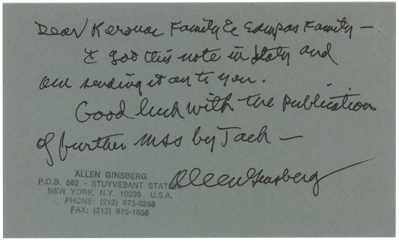 Lot 639 Jack Kerouac: Allen Ginsberg Autograph Letter Signed to the Kerouac Estate - 