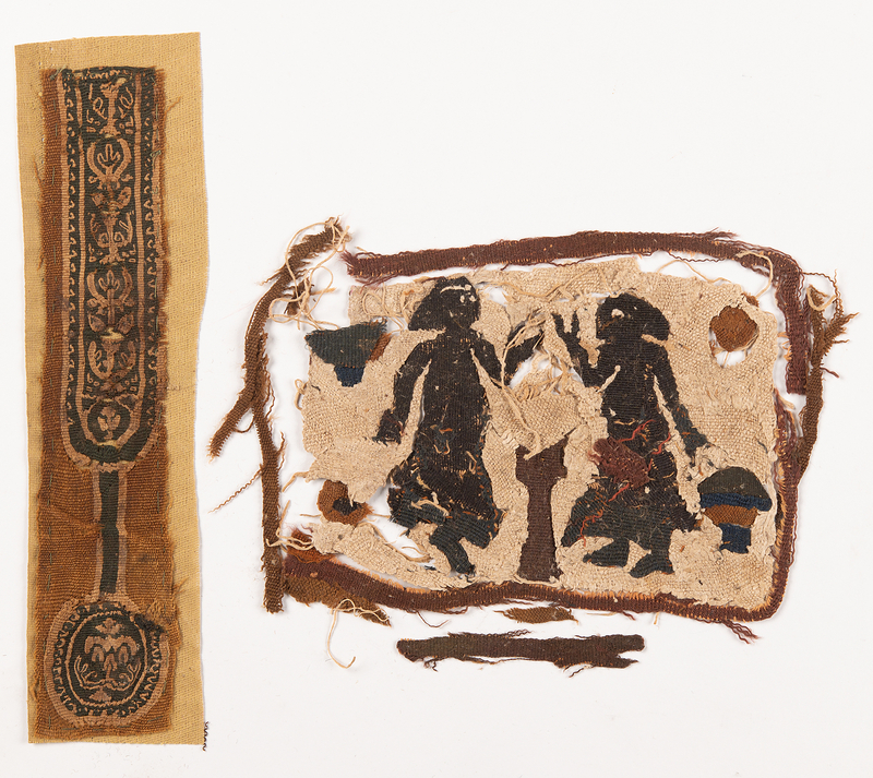Lot 586 Ancient Middle Eastern Textiles: Two Remnants of Ancient Needlework (Possibly Egyptian, 4th?7th Century A.D.)