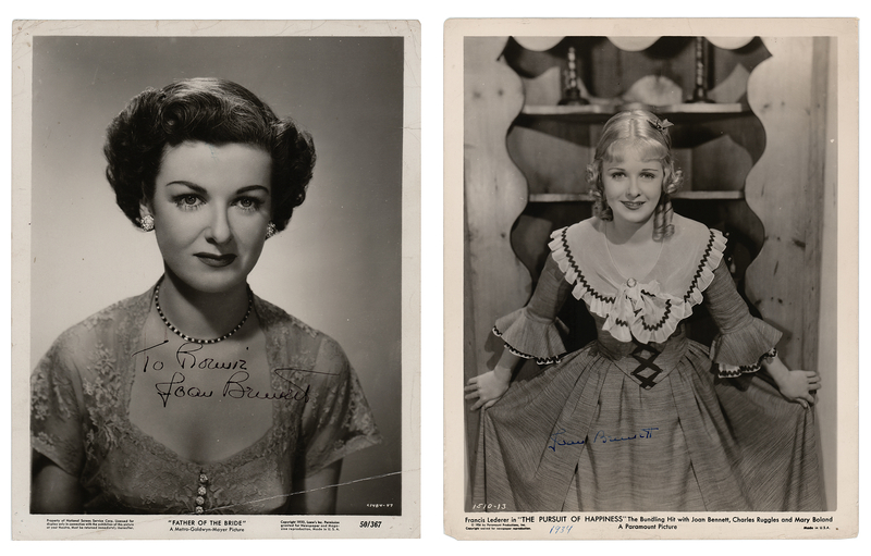 Lot 842 Joan Bennett (2) Signed Photographs