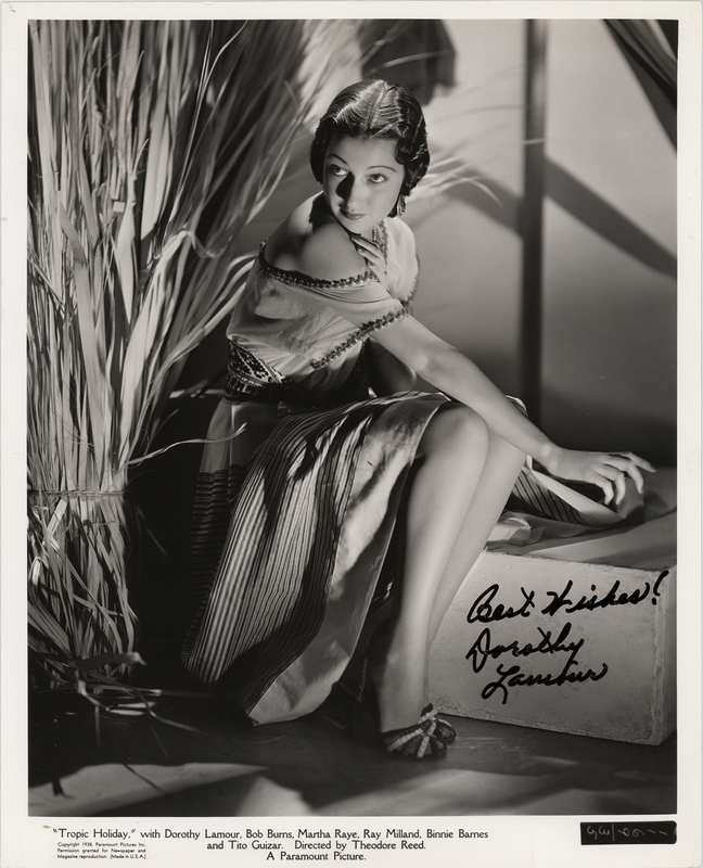 Lot 885 Dorothy Lamour Signed Photograph