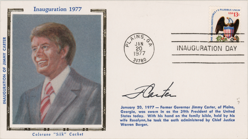 Lot 73 Jimmy Carter Signed 'Inauguration Day' Cover
