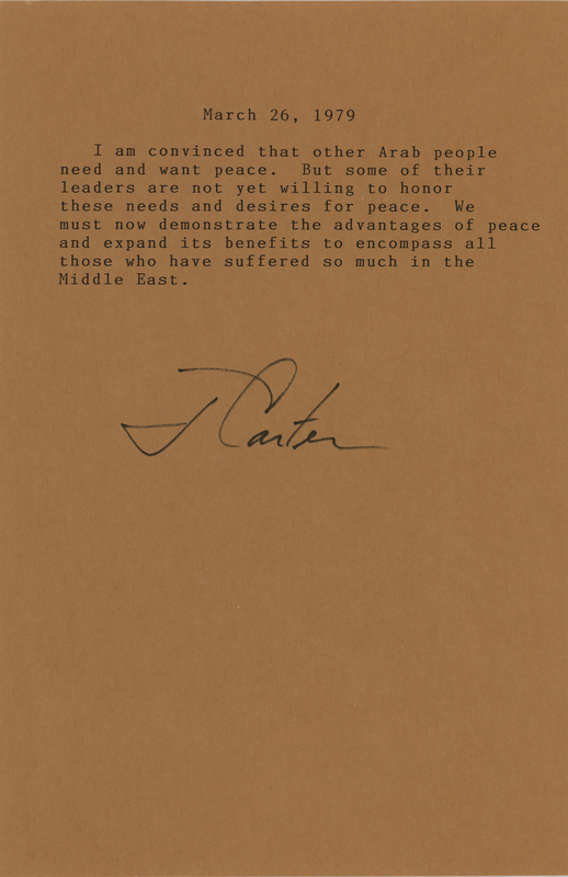 Lot 75 Jimmy Carter Signed Souvenir Typescript