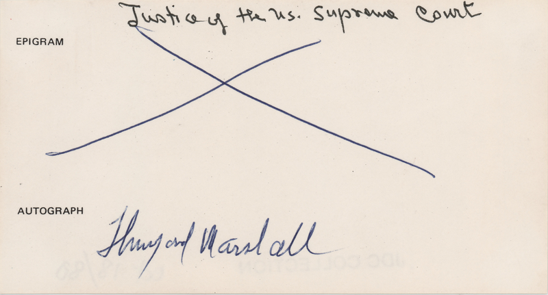 Lot 378 Thurgood Marshall Signature