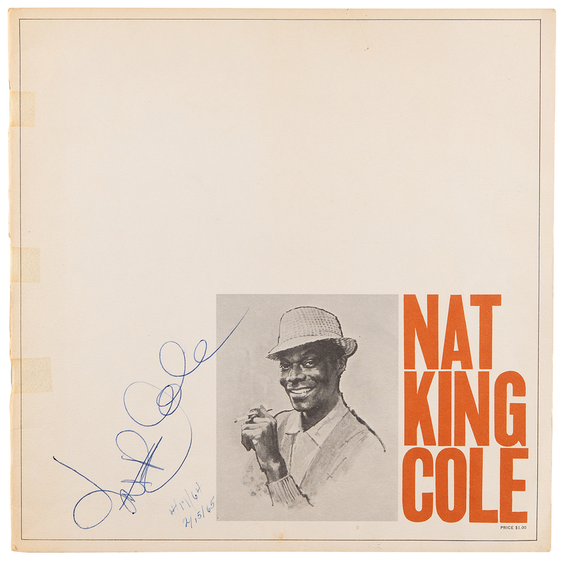 Lot 720 Nat King Cole Signed Program