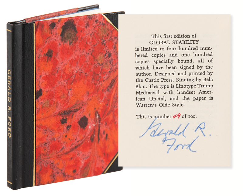 Lot 98 Gerald Ford Signed Book - Global Stability (Ltd. Ed. #49/100)