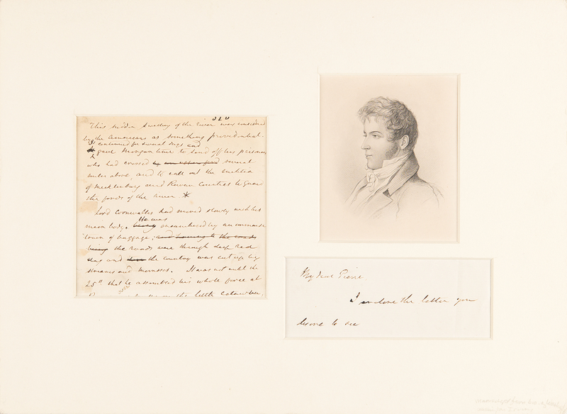 Lot 628 Washington Irving Handwritten Manuscript Fragment from His Biography of George Washington