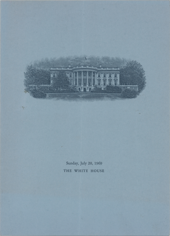 Lot 167 Richard Nixon Signed Program as President - White House Worship Services on the Day of the Apollo 11 Moon Landing, with Frank Borman and Warren E. Burger