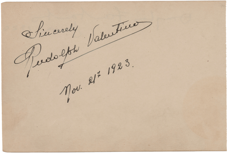 Lot 926 Rudolph Valentino Signature