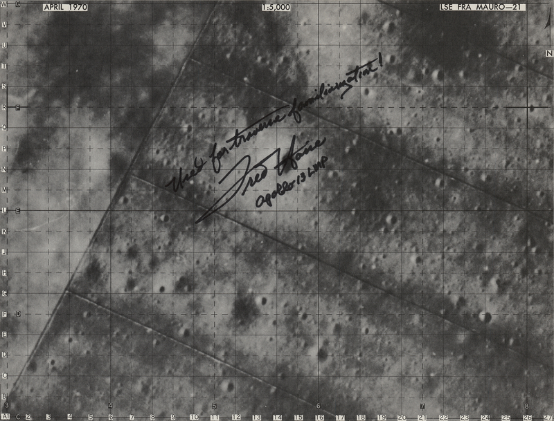 Lot 551 Fred Haise Signed Apollo 13 EVA Training Map Page