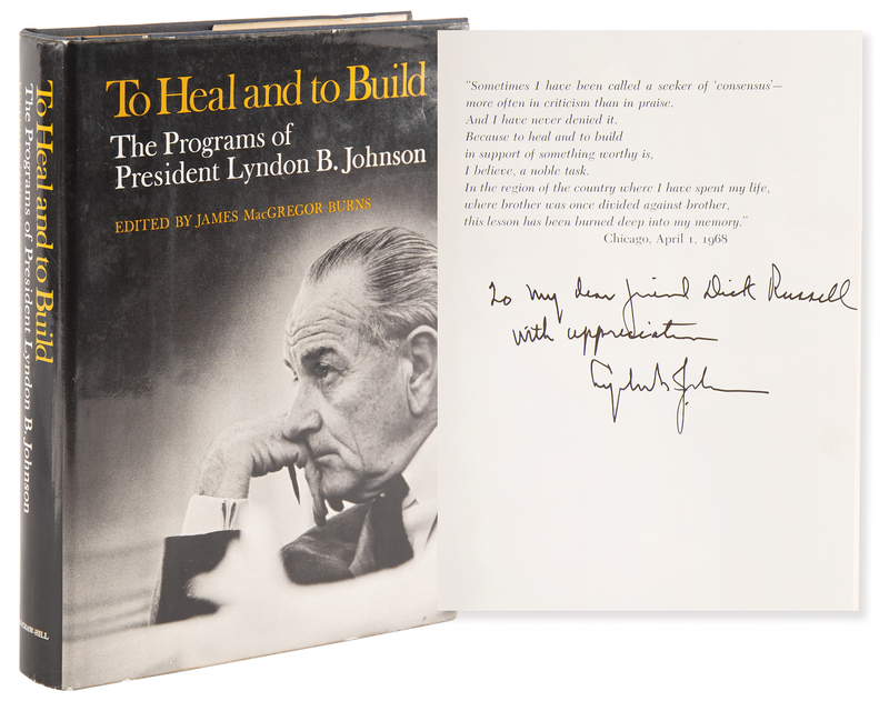 Lot 123 Lyndon B. Johnson Signed Book - To Heal and to Build