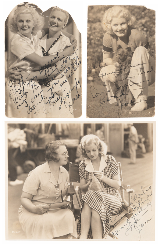 Lot 804 Jean Harlow (3) Signed Photographs to Her MGM Hairdresser