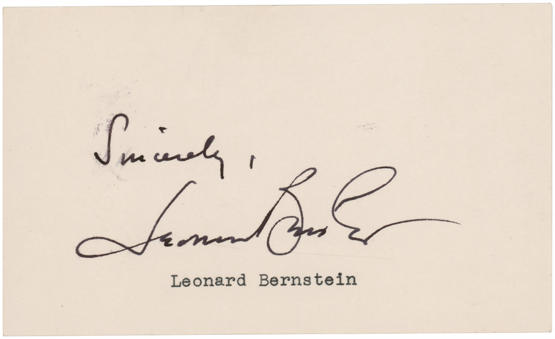 Lot 683 Leonard Bernstein Signature