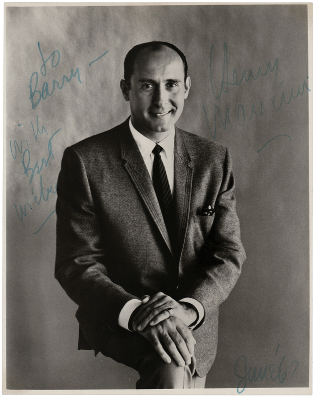 Lot 724 Henry Mancini Signed Photograph