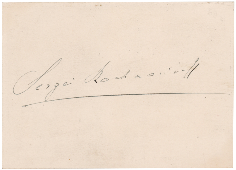Lot 705 Sergei Rachmaninoff Signature