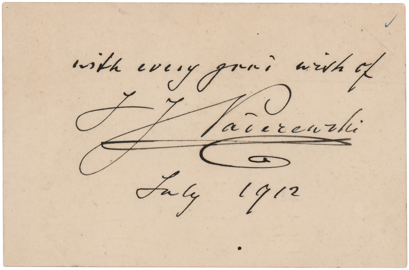 Lot 702 Ignace J. Paderewski Signature