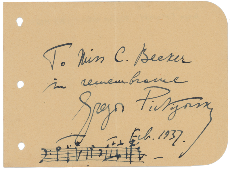 Lot 704 Gregor Piatigorsky Autograph Musical Quotation Signed