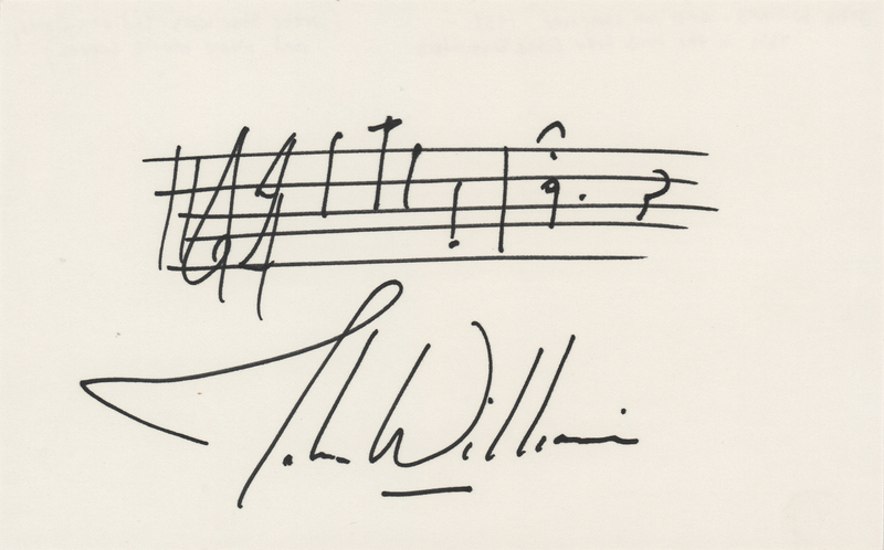 Lot 931 John Williams Autograph Musical Quotation Signed from 'Close Encounters of the Third Kind'