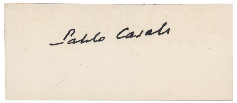 Lot 686 Pablo Casals Signature