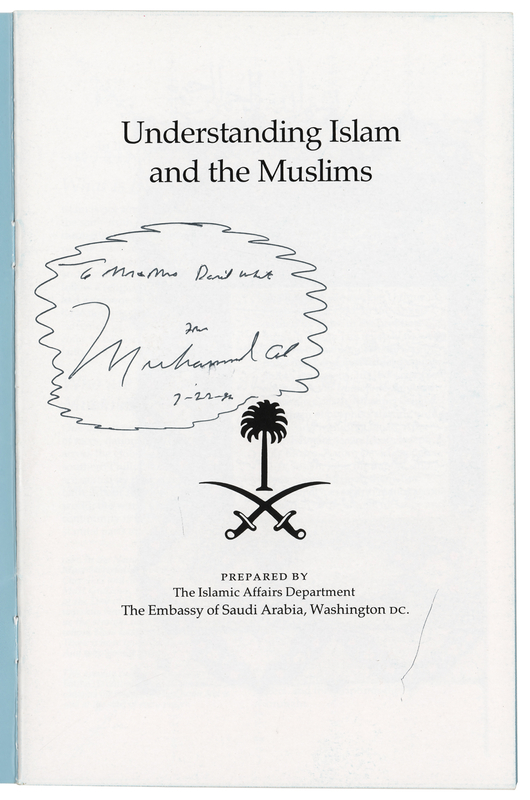 Lot 944 Muhammad Ali Signed Religious Booklet