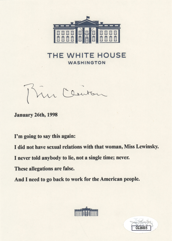 Lot 82 Bill Clinton Signature