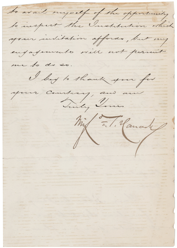 Lot 482 Winfield Scott Hancock Letter Signed
