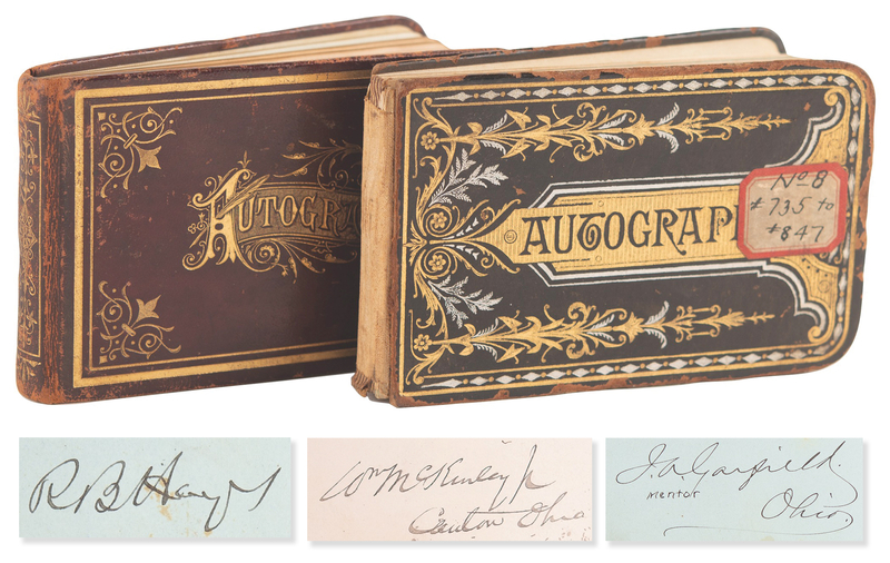 Lot 218 Rutherford B. Hayes, Cabinet, and Congress Signed Autograph Albums, with Garfield, McKinley, Dewey, and Stephens