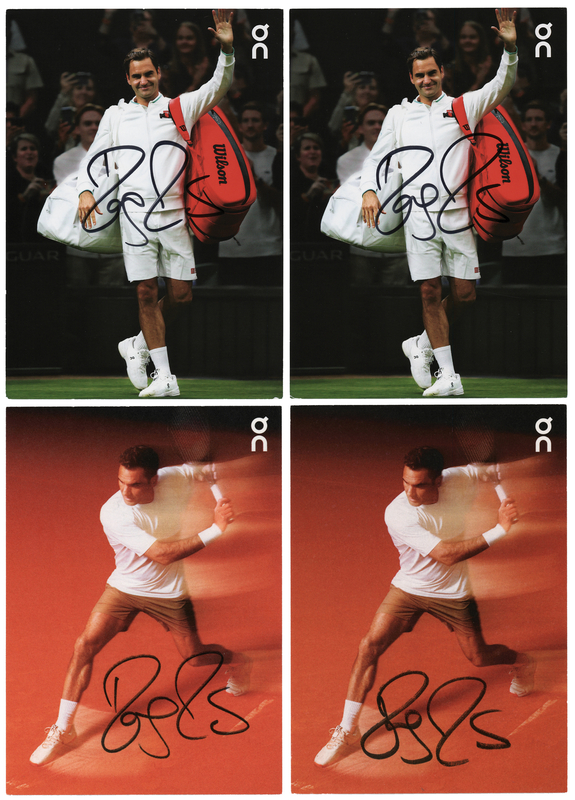 Lot 950 Roger Federer (4) Signed Promo Cards