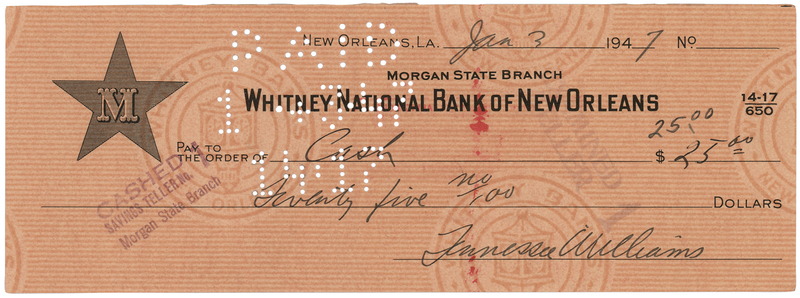 Lot 659 Tennessee Williams Signed Check