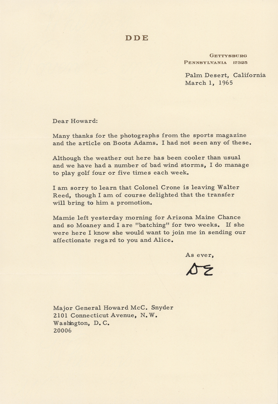 Lot 93 Dwight D. Eisenhower Typed Letter Signed