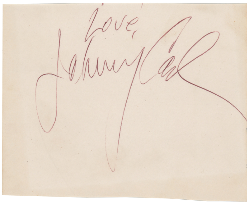 Lot 734 Johnny Cash Signature