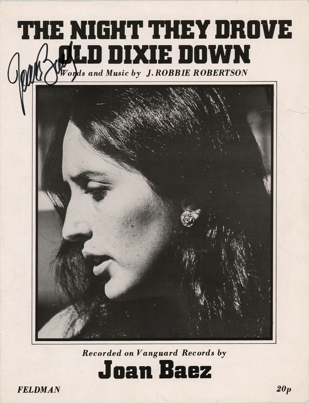 Lot 733 Joan Baez Signed Sheet Music