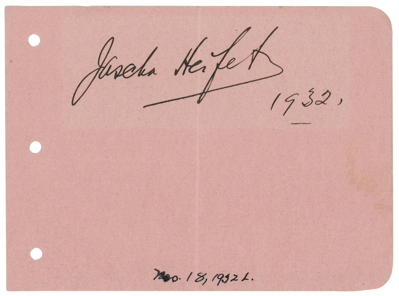 Lot 693 Jascha Heifetz Signature