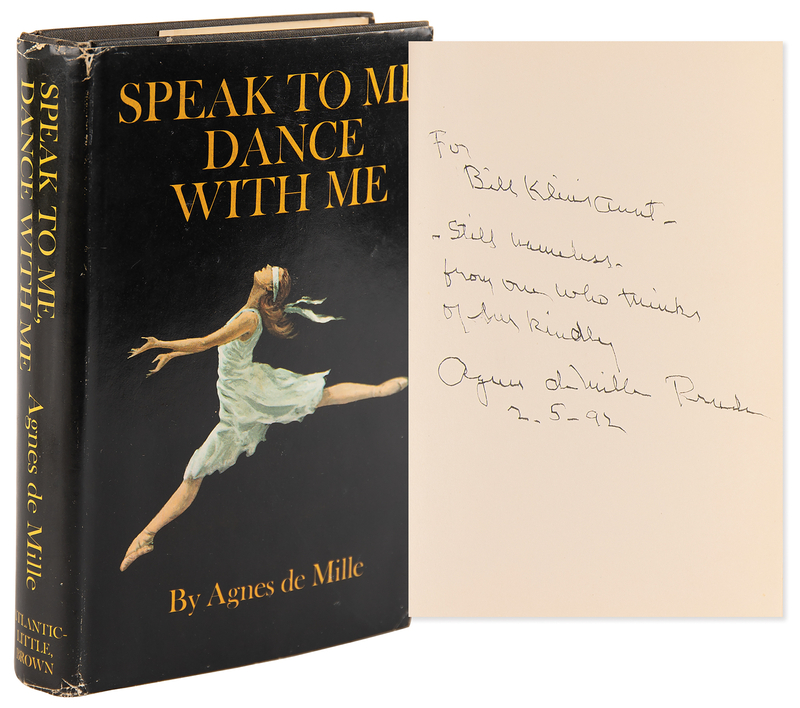 Lot 860 Agnes de Mille Signed Book - Speak To Me, Dance With Me