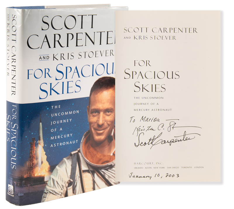 Lot 539 Scott Carpenter Signed Book - For Spacious Skies: The Uncommon Journey of a Mercury Astronaut