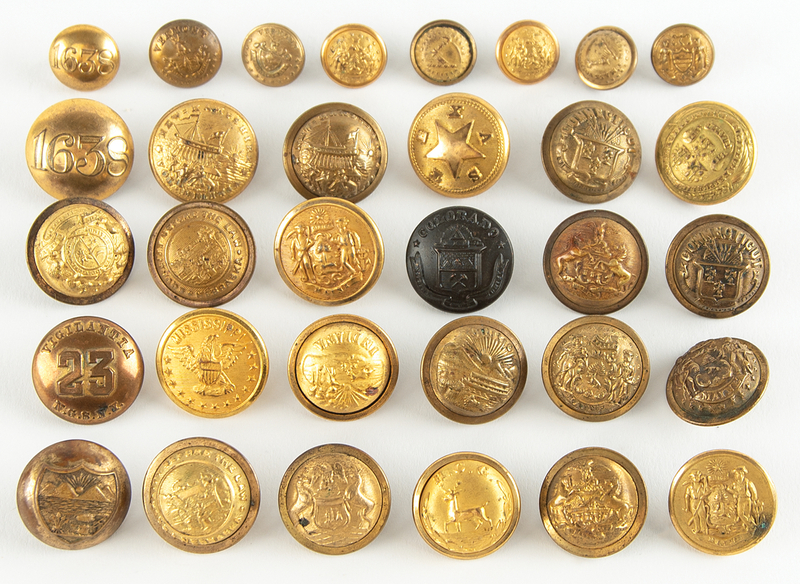 Lot 459 Civil War Collection of (32) State and Militia Uniform Buttons