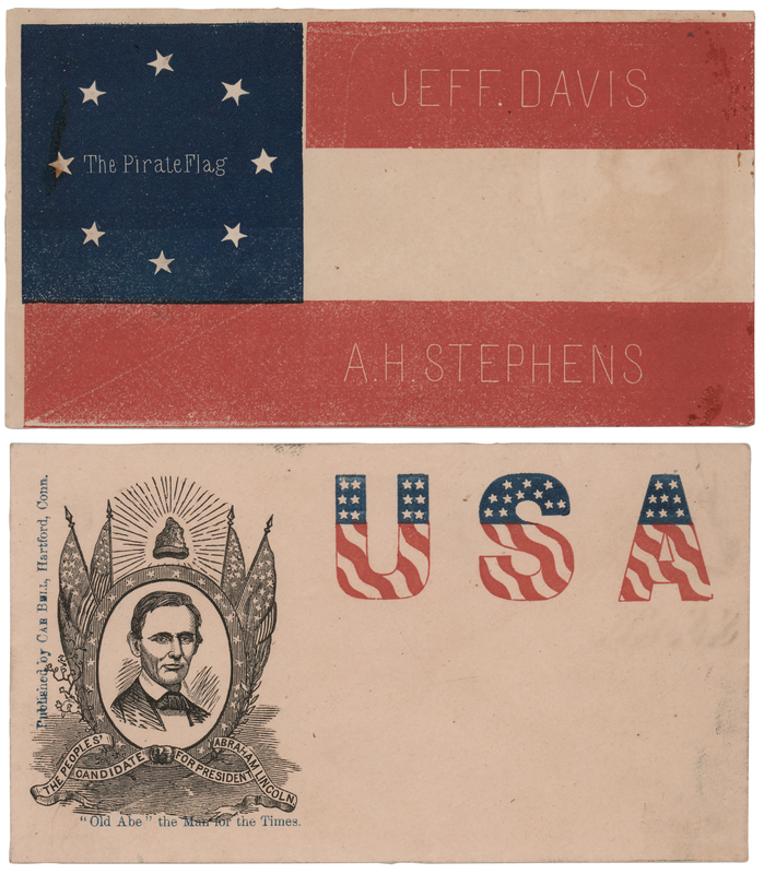 Lot 155 Abraham Lincoln and Jefferson Davis (2) Civil War Mailing Envelopes